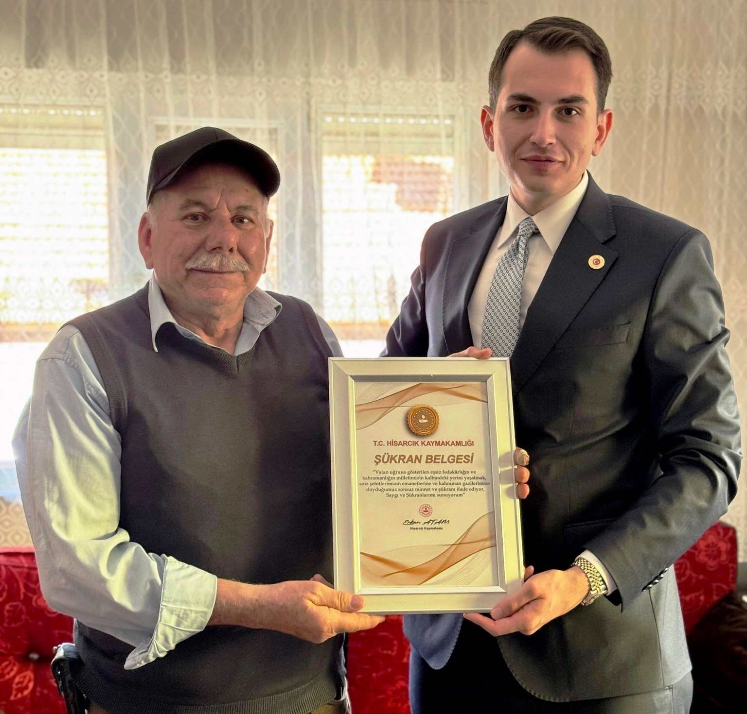 Hisarcık’ta gazilere Şükran Belgesi