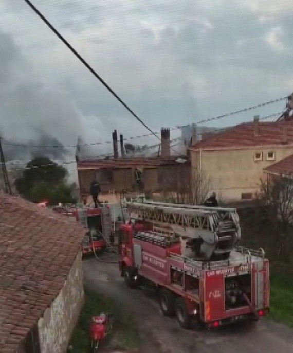 &Ccedil;anakkale&rsquo;de baca yangını &ccedil;atıyı k&uuml;le &ccedil;evirdi
