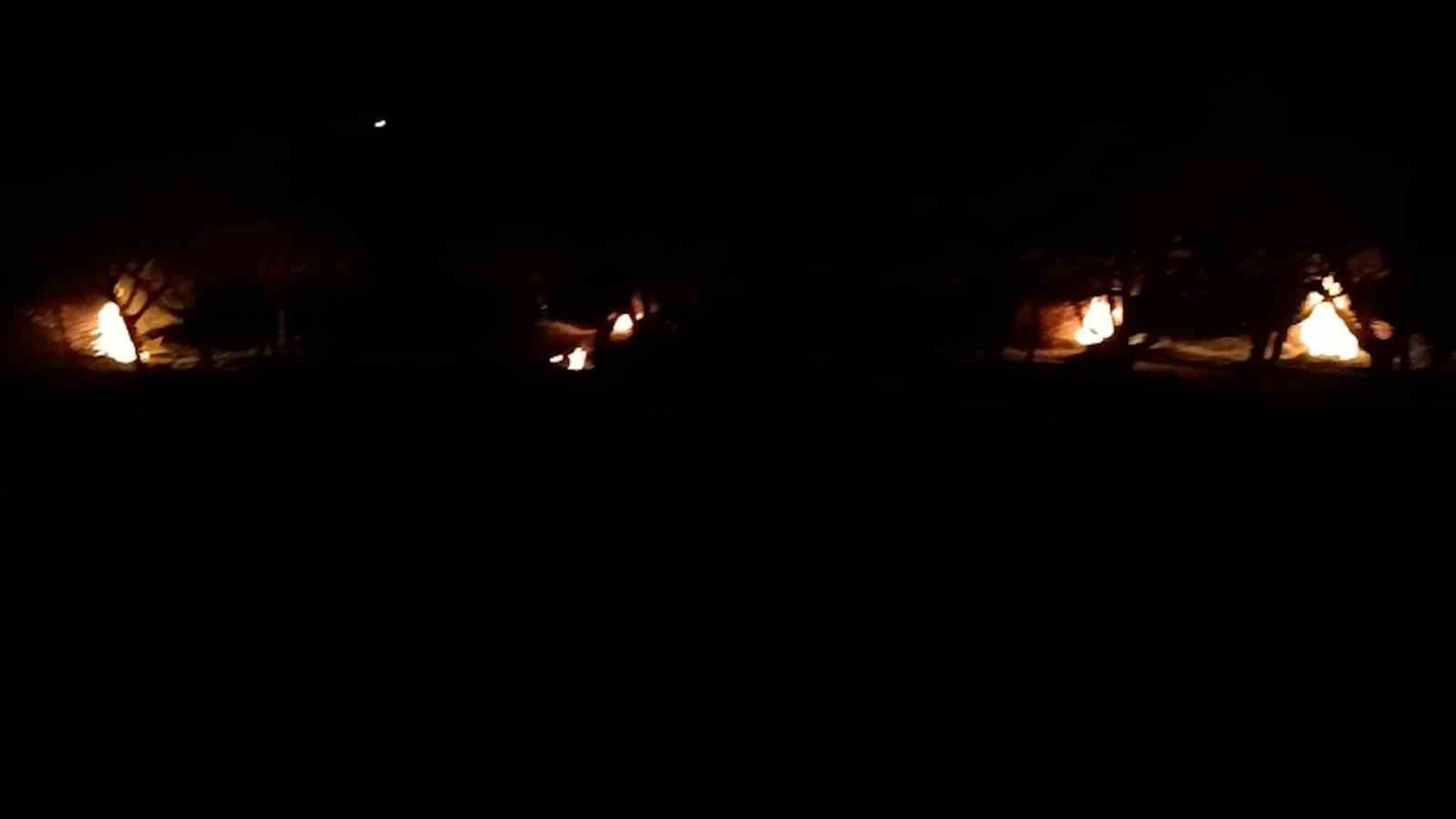 Bolu&rsquo;da &ccedil;ift&ccedil;iler meyve ağa&ccedil;larını ateş yakarak koruyor
