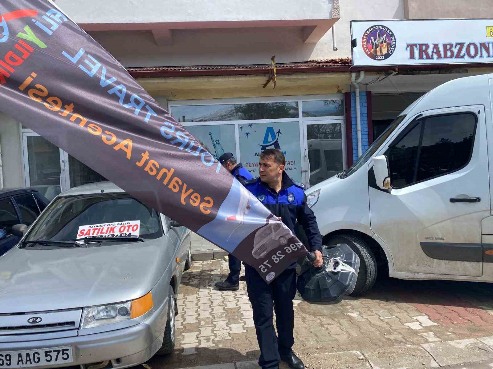 Bayburt’ta kaldırım işgallerine yönelik denetimler sürüyor