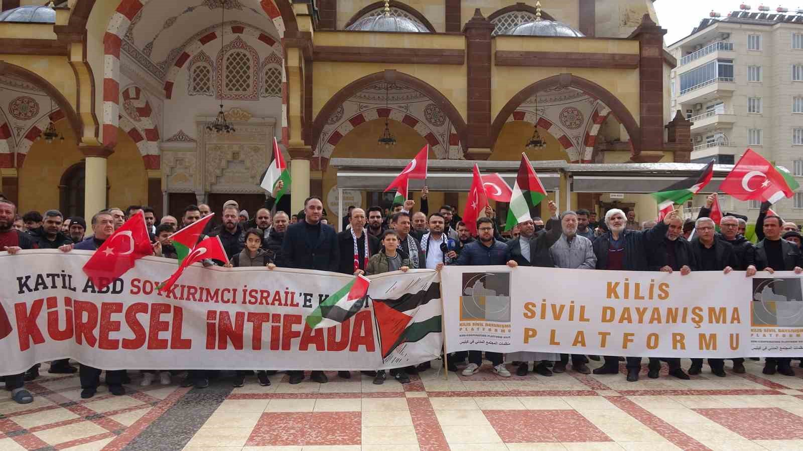 Kilis&rsquo;te "Filistin&rsquo;e d&uuml;nya sessiz kalmamalı" &ccedil;ağrısı
