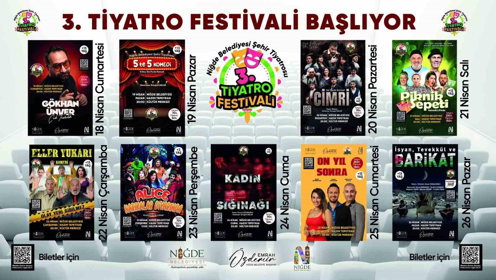 Niğde’de 3. Tiyatro Festivali heyecanı başlıyor