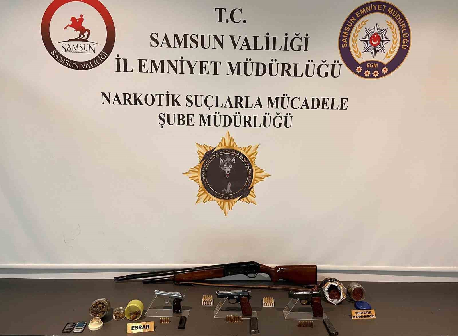 Samsun’da uyuşturucu ve silah operasyonu