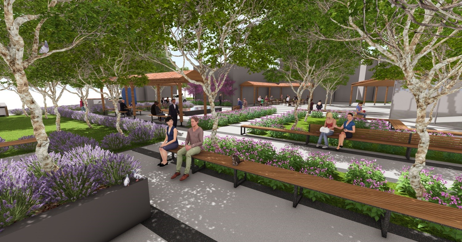 İhsaniye eski k&ouml;y meydanı modern bir g&ouml;r&uuml;n&uuml;me kavuşuyor
