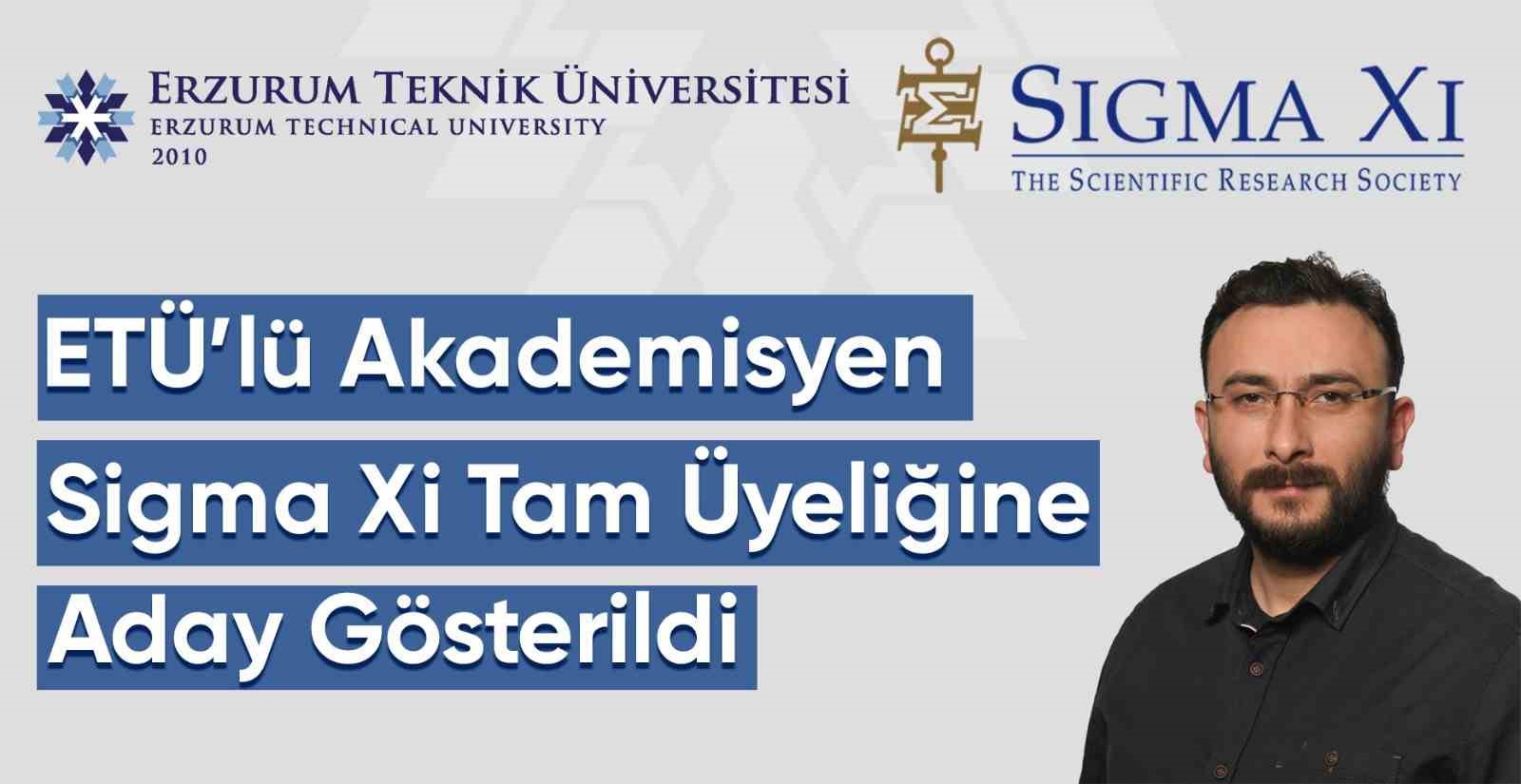 ETÜ’lü akademisyen Sigma Xi tam üyeliğine aday gösterildi