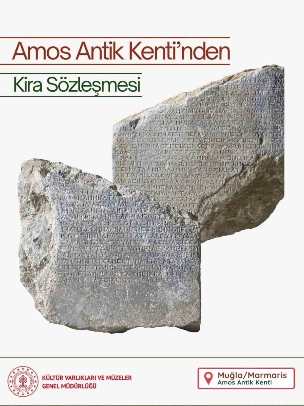 Amos Antik Kenti&rsquo;nden 2 bin 200 yıllık kira s&ouml;zleşmesi
