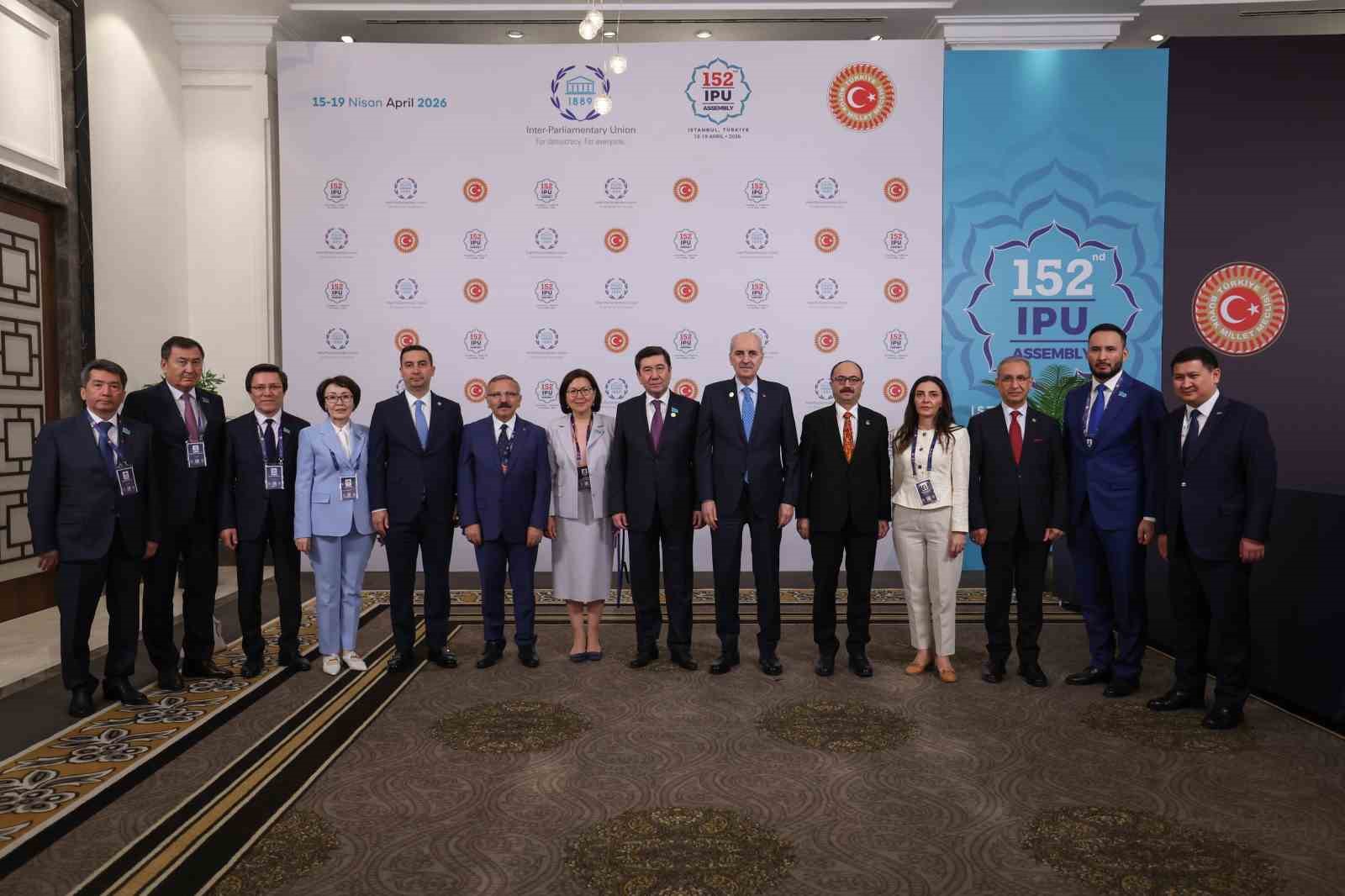 TBMM Başkanı Kurtulmuş, Kazakistan Parlamentosu Meclis Başkanı Koşanov ile g&ouml;r&uuml;şt&uuml;
