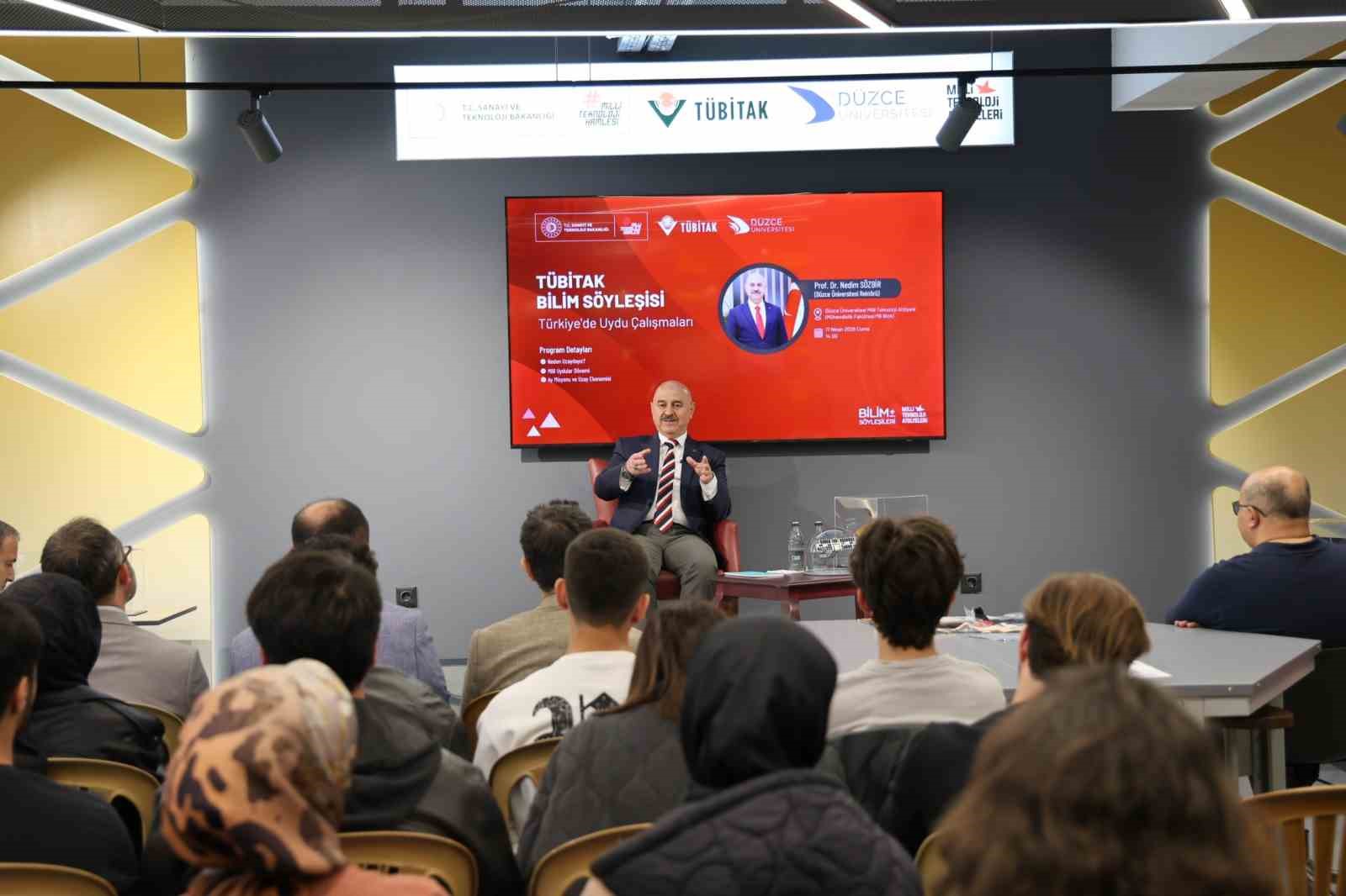 Rekt&ouml;r S&ouml;zbir &uuml;lkemizin uydu &ccedil;alışmalarını anlattı
