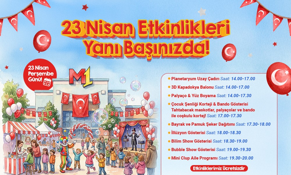 M1 Konya AVM’den 23 Nisan’da çocuklar için ücretsiz etkinliler