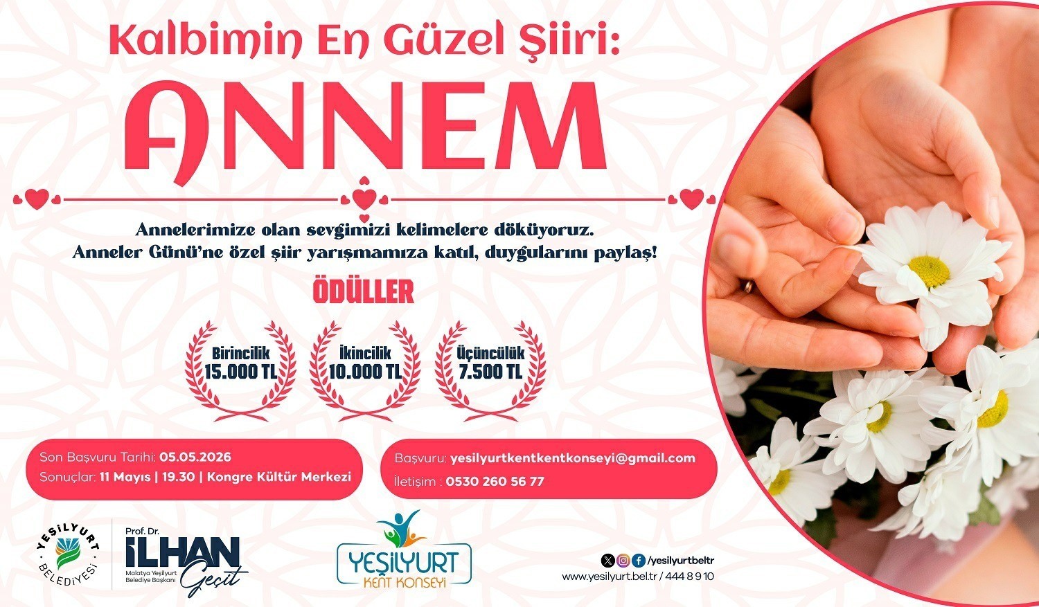 Yeşilyurt Belediyesi’nden "Kalbimin En Güzel Şiiri: Annem" şiir yarışması