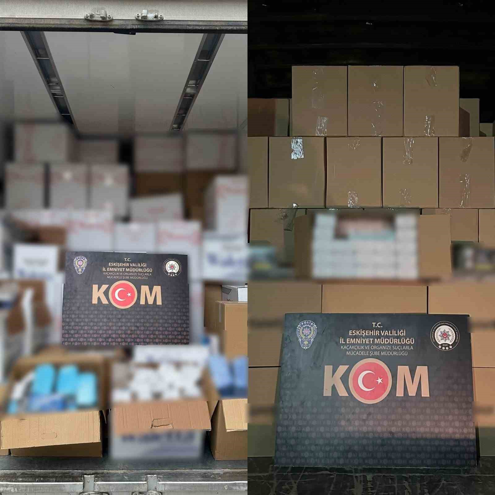 Eskişehir&rsquo;de ka&ccedil;ak&ccedil;ılık operasyonu: Milyonlarca makaron ele ge&ccedil;irildi
