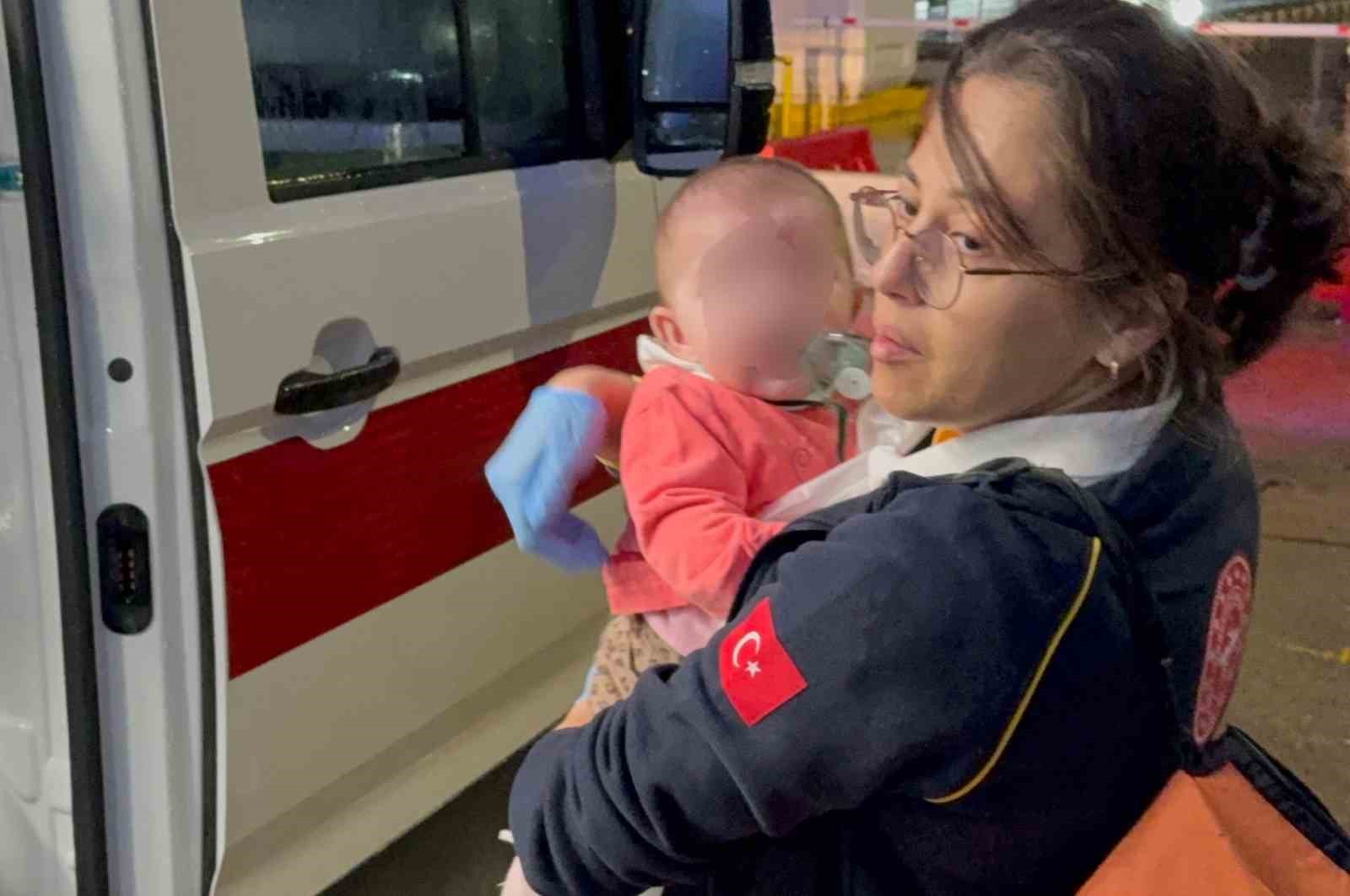 Samsun’da ev yangını: Anne ve 6 aylık bebeği hastanelik oldu