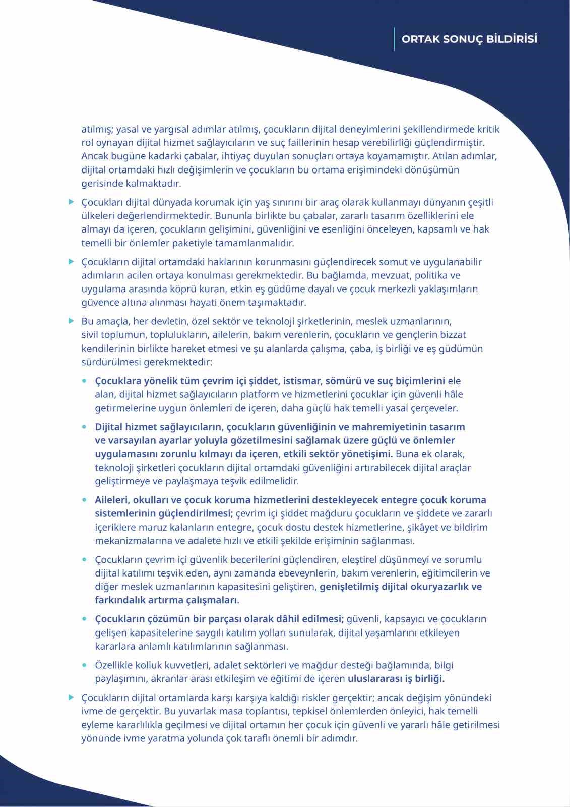 &lsquo;&Ccedil;ocukların Dijital Ortamlarda Korunması: Uluslararası Politika ve Uygulama Paylaşımı&rsquo;nın ortak sonu&ccedil; bildirisi yayımlandı
