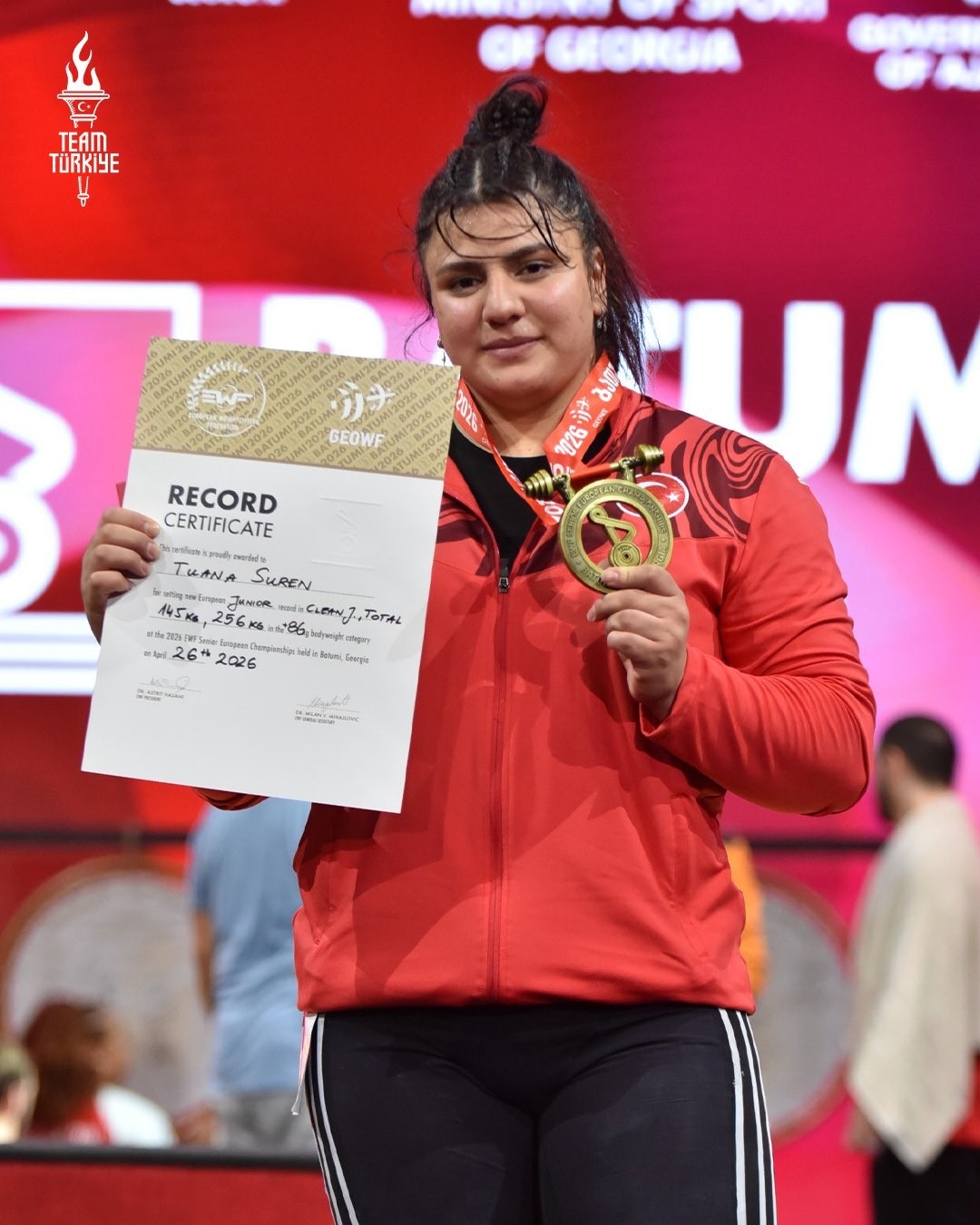 Milli halterci Tuana S&uuml;ren, Avrupa &uuml;&ccedil;&uuml;nc&uuml;s&uuml;
