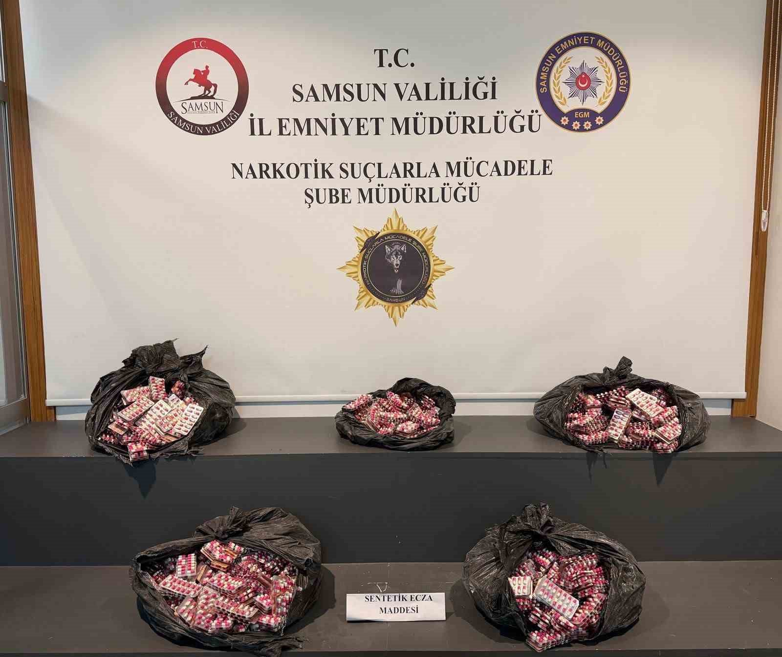 Samsun’da 24 bin 600 uyuşturucu hap ele geçirildi