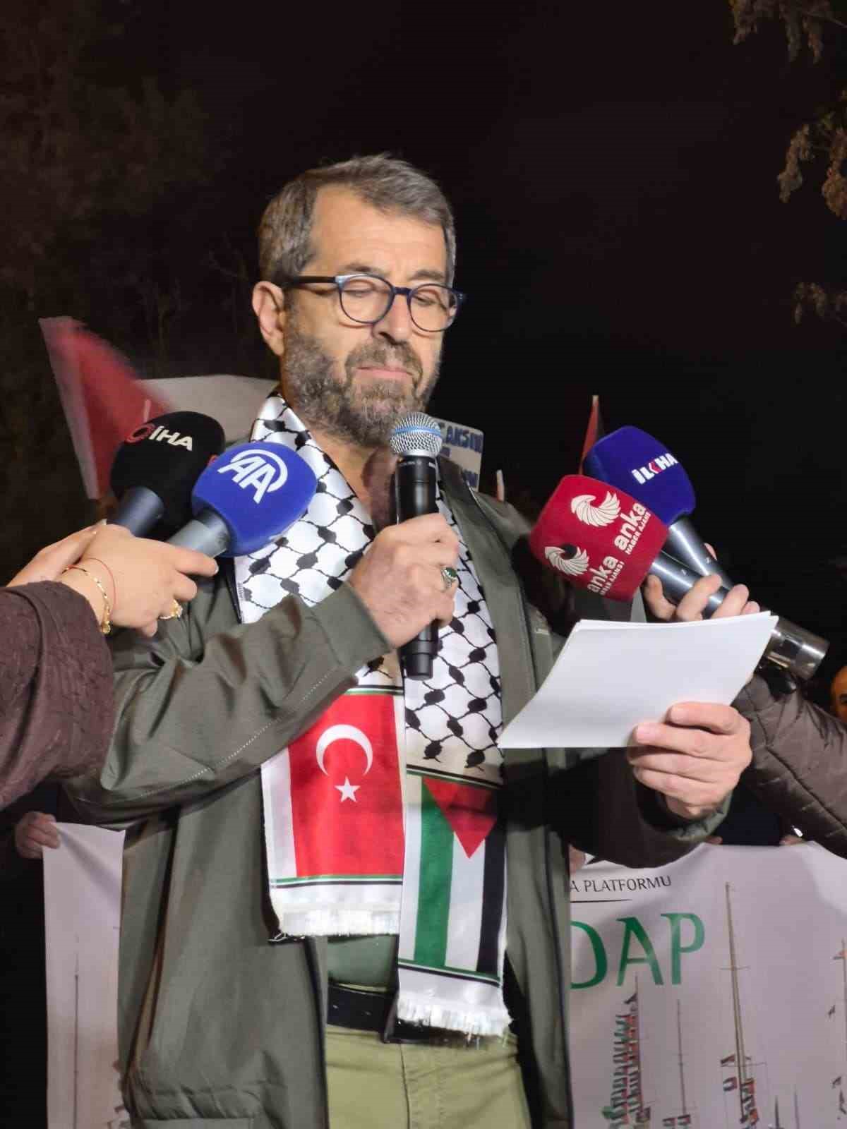 Ankara&rsquo;da Sumud Filosu eylemi
