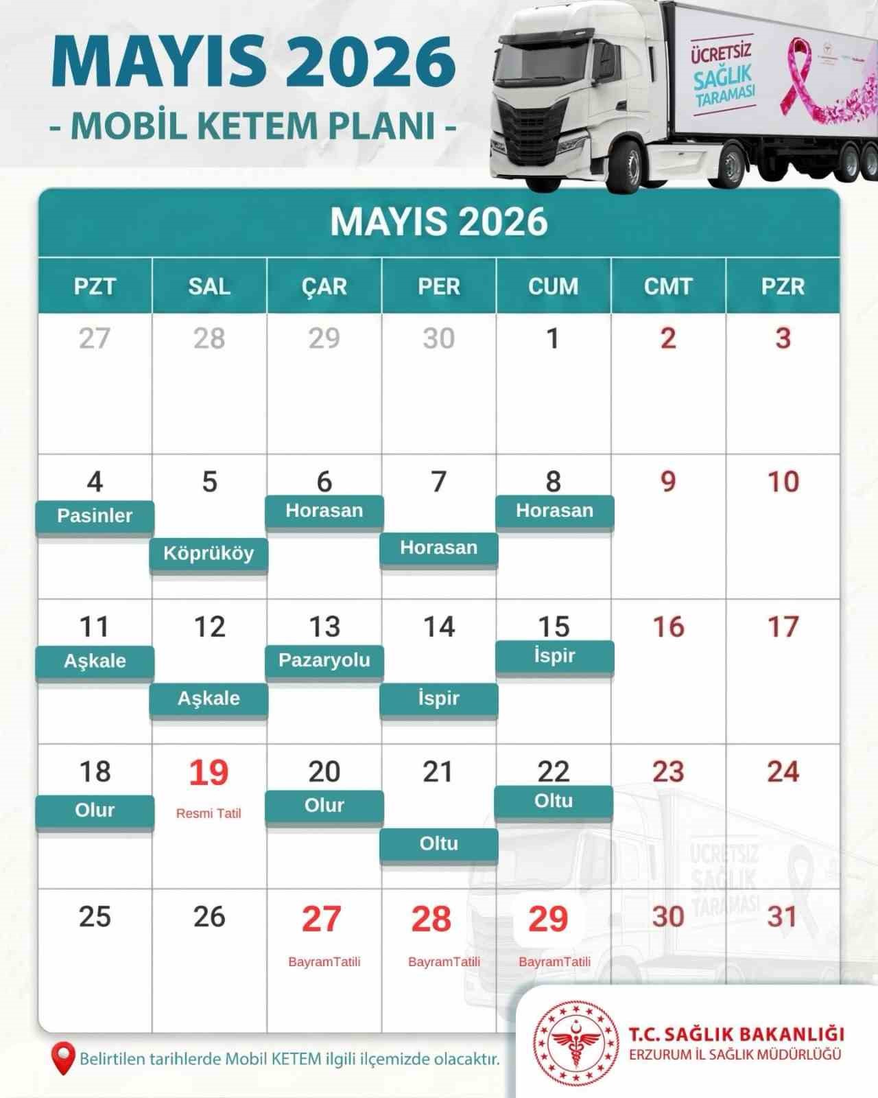 Erzurum&rsquo;da kansere karşı mobil hamle
