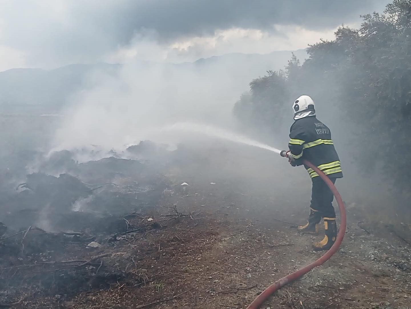 Hassa&rsquo;da zeytinlik  yangını
