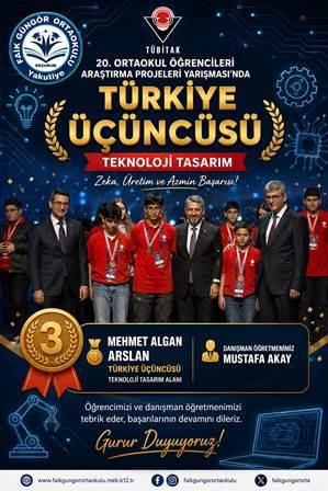 Faik Güngör Ortaokulu’ndan gururlandıran başarı