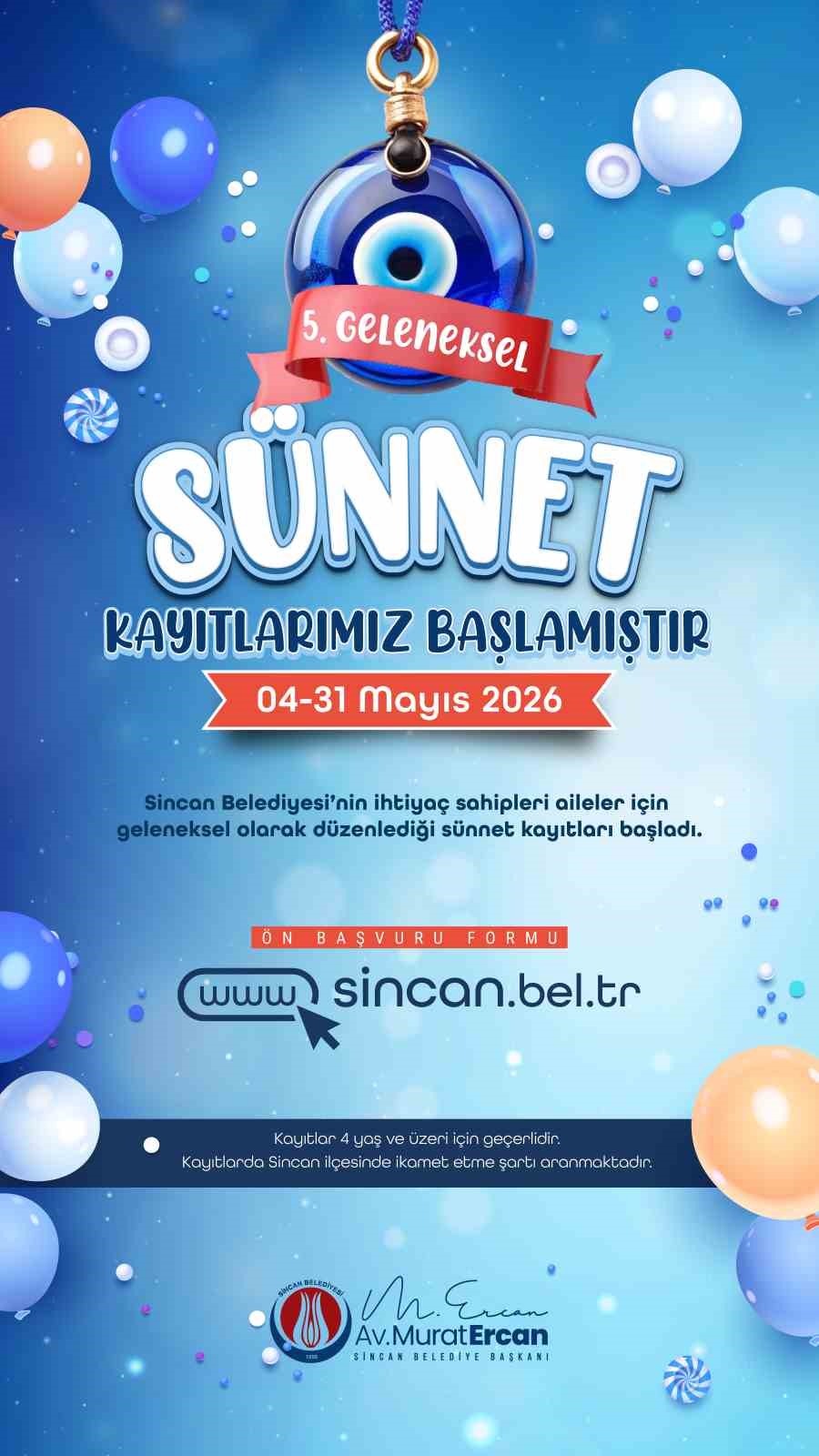 Sincan&rsquo;da geleneksel toplu s&uuml;nnet kayıtları başladı
