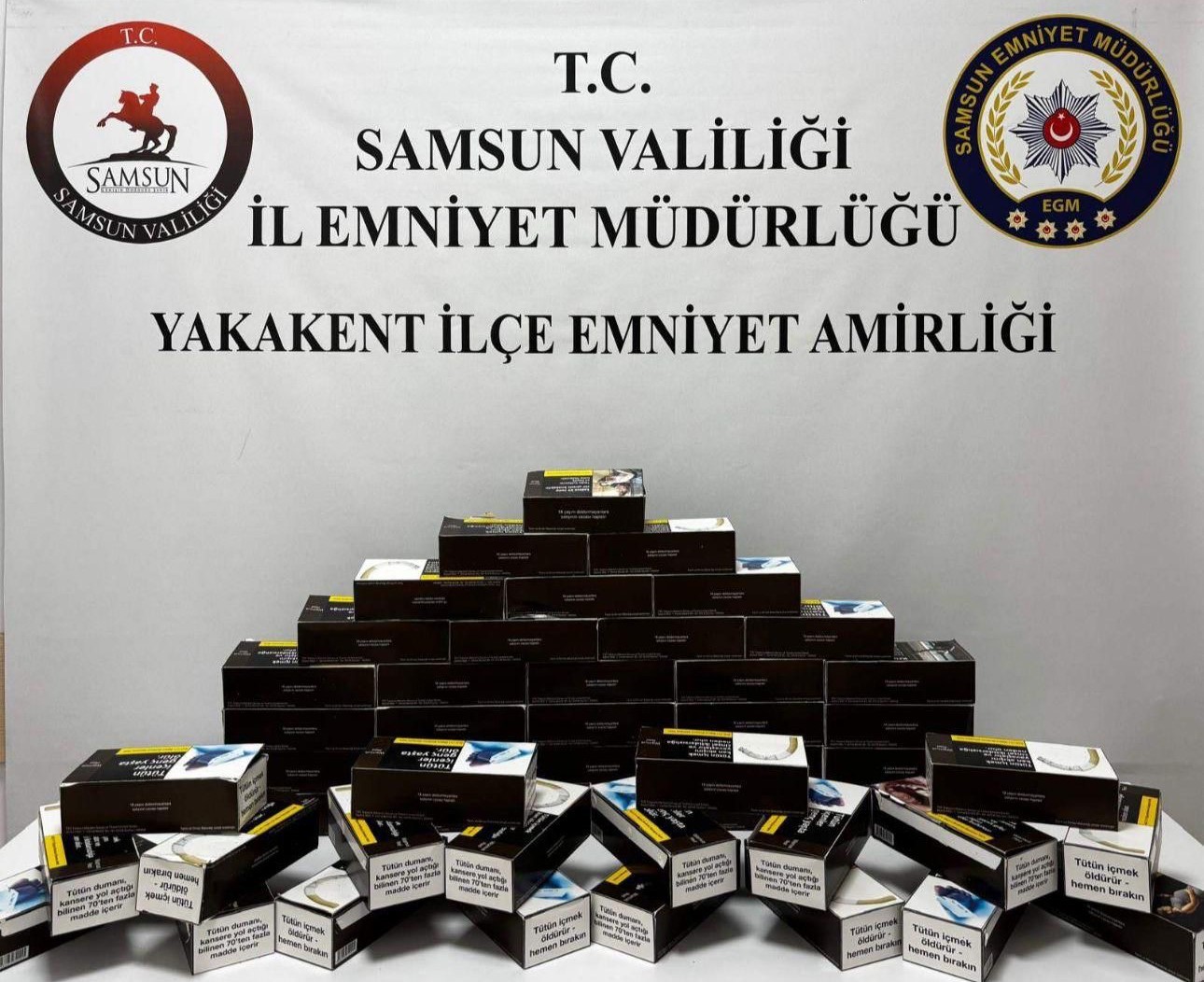 Alaçam ve Yakakent’te kaçak makaron operasyonu