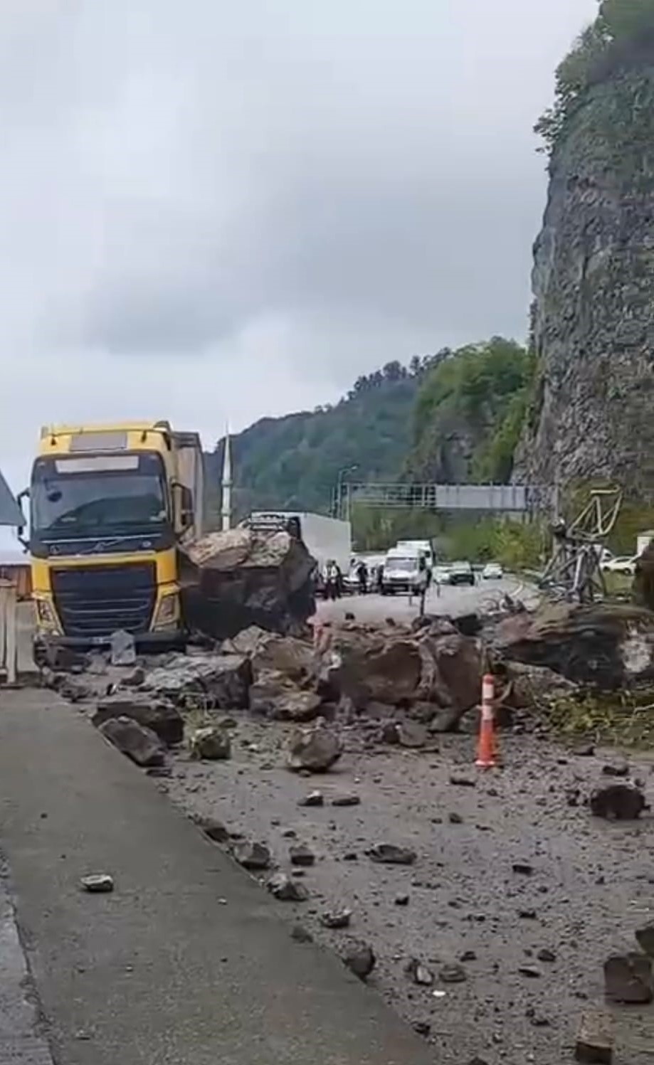 Artvin&rsquo;de Sarp Sınır Kapısı yolunda heyelan
