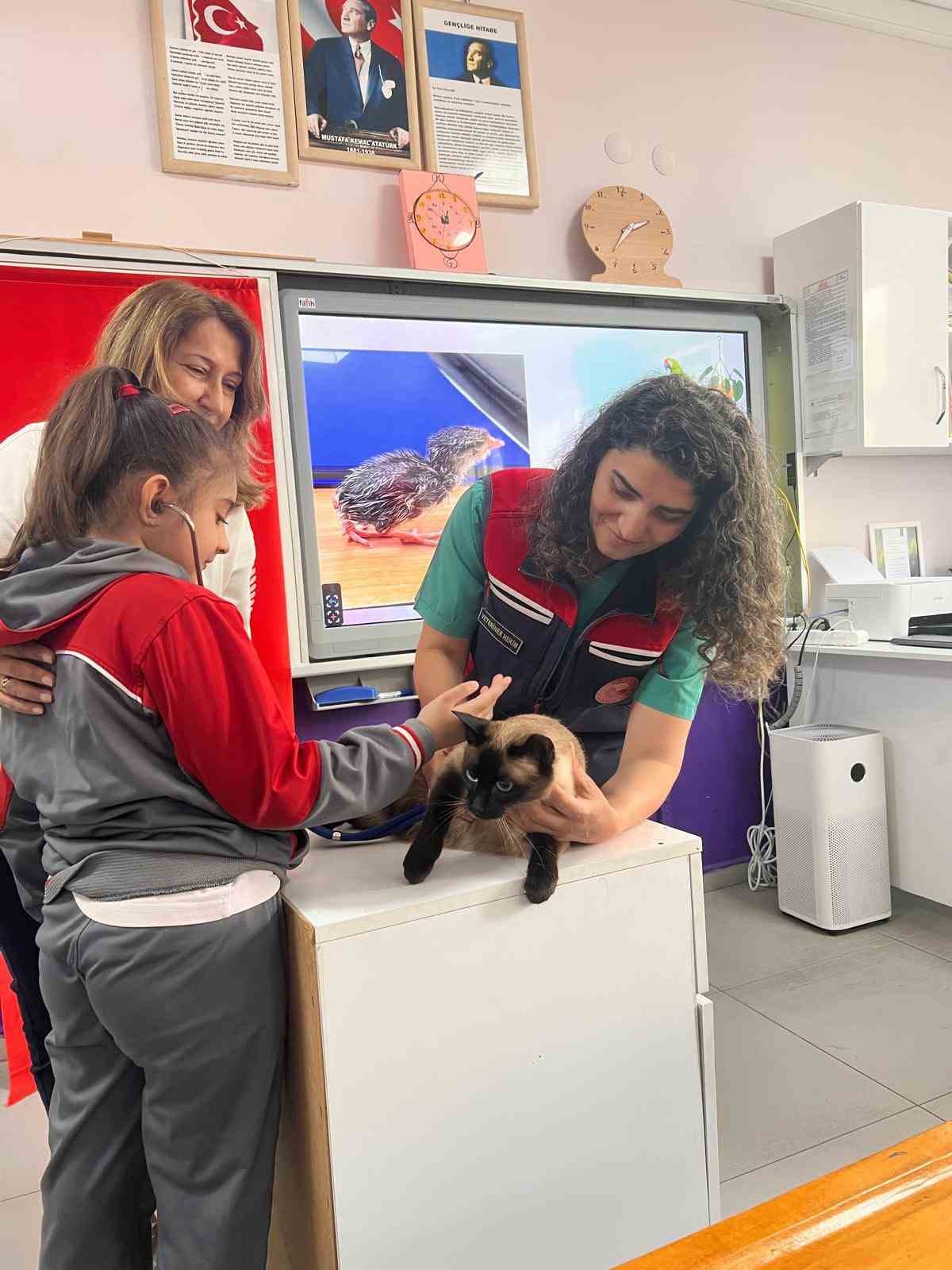 Veterinerler minik &ouml;ğrencilerle buluştu
