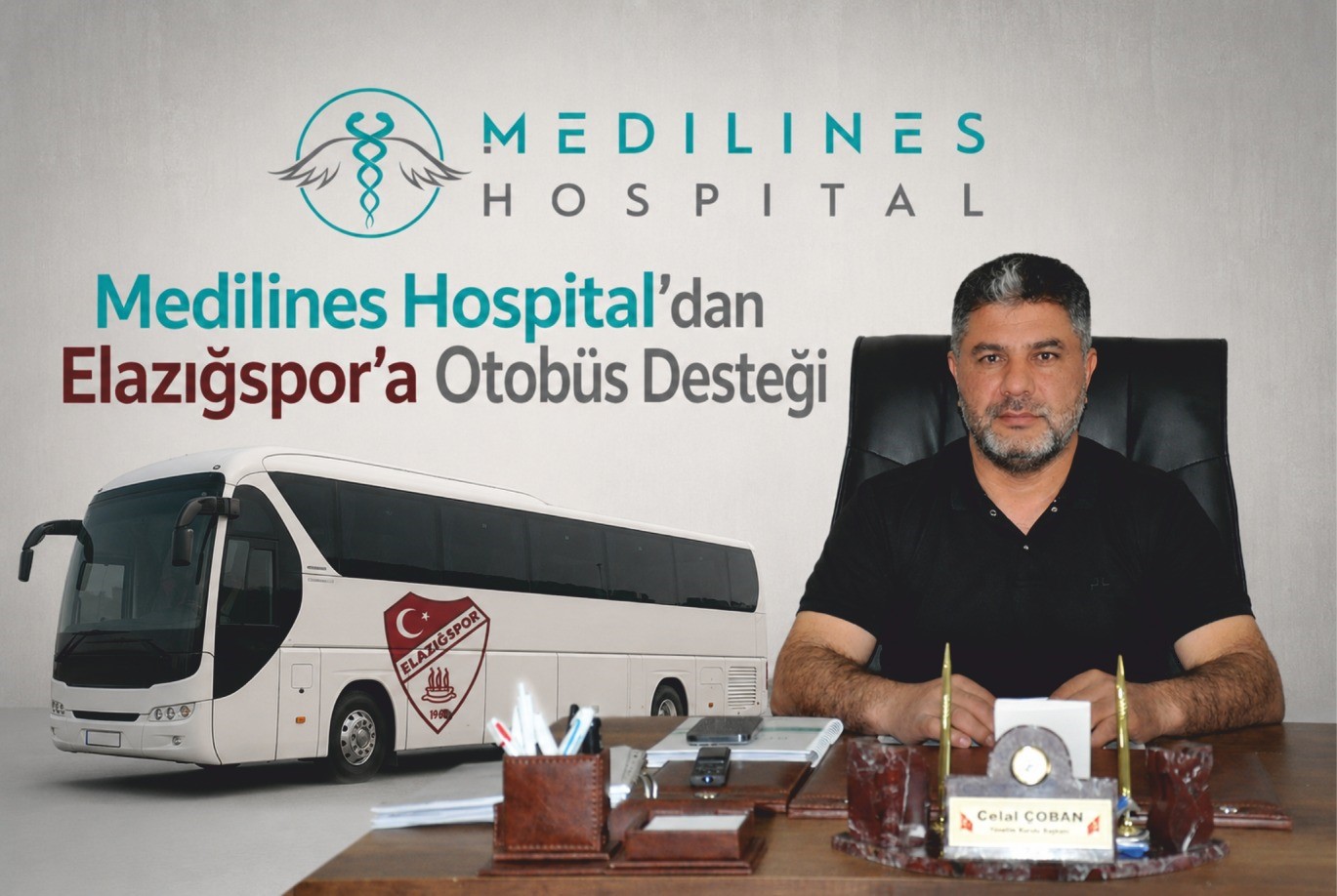 Medilines Hospital’dan Elazığspor’a otobüs desteği