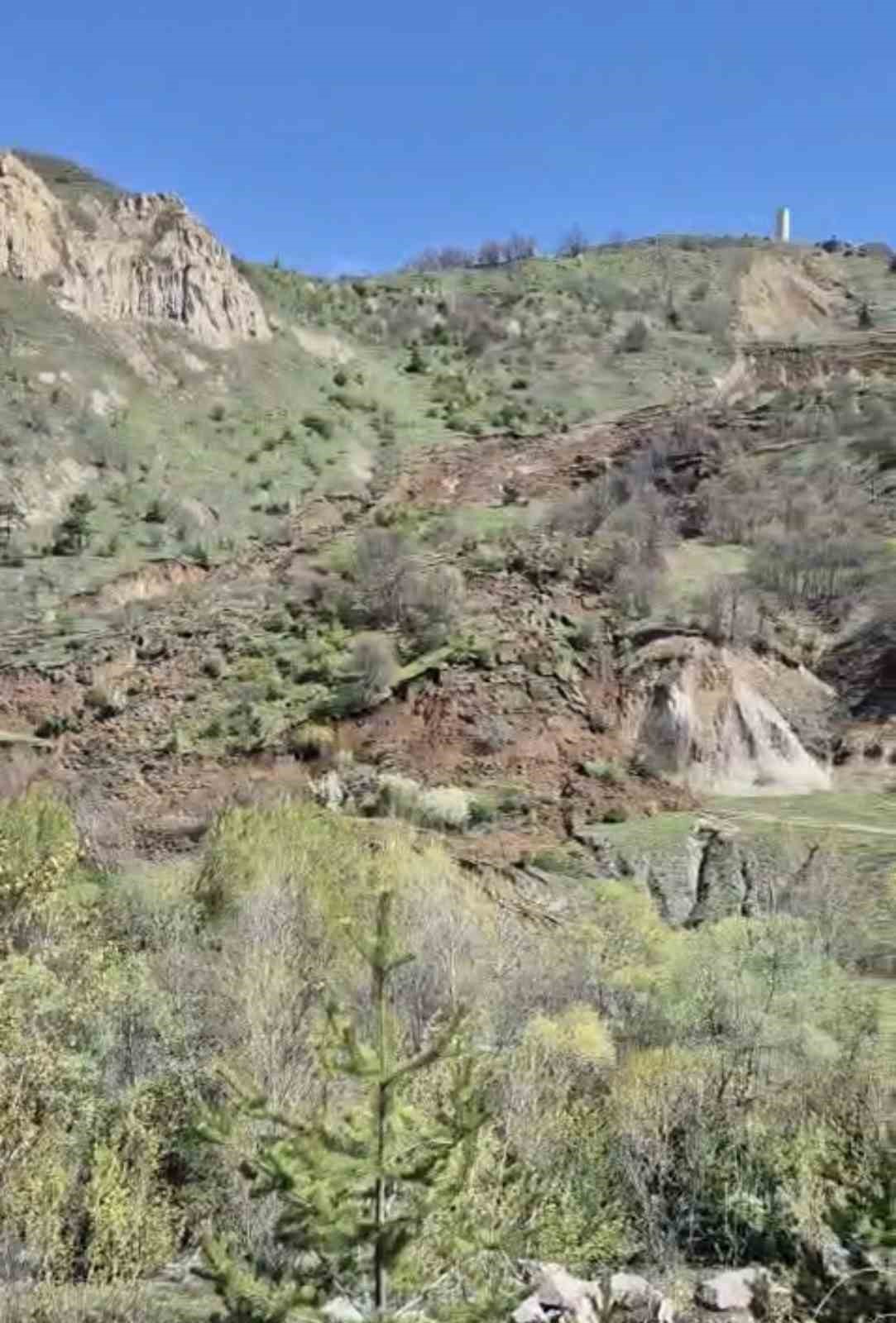 Tokat&rsquo;ta heyelan g&uuml;venlik kamerasına yansıdı
