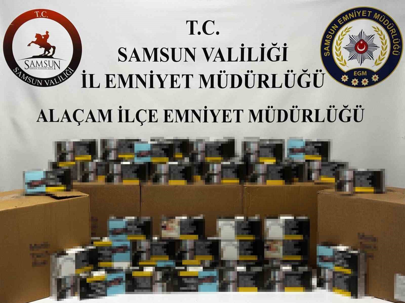 Samsun’da 50 bin adet dolu makaron ele geçirildi