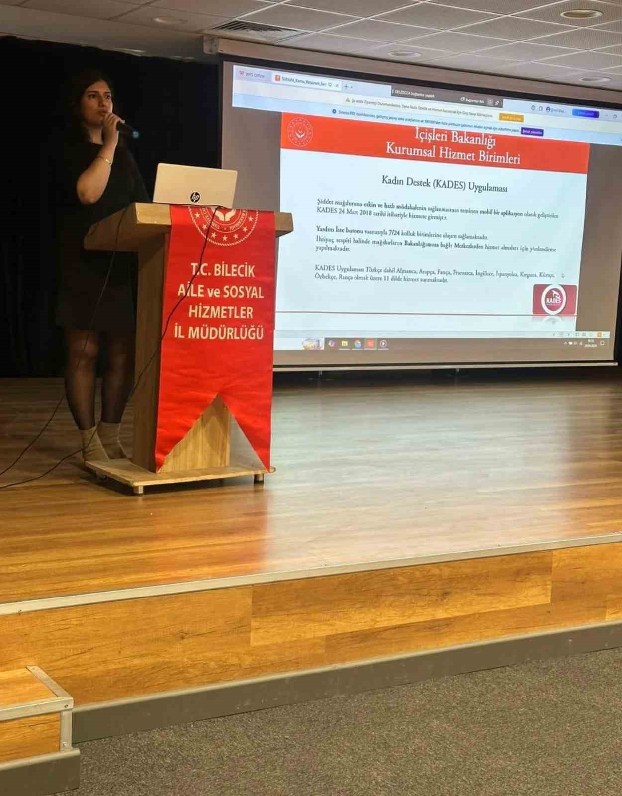Bilecik&rsquo;te kadına y&ouml;nelik şiddetle m&uuml;cadele semineri
