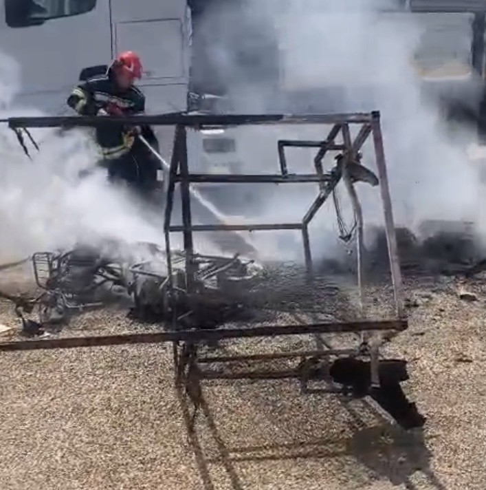Osmaniye&rsquo;de elektrikli motor alevlere teslim oldu
