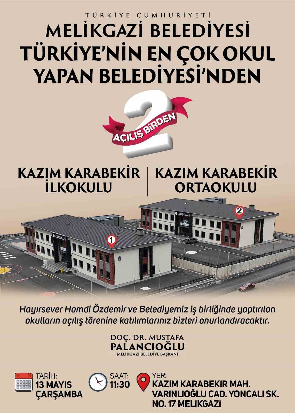 Kazımkarabekir&rsquo;e 2 yeni okul daha kazandırıldı
