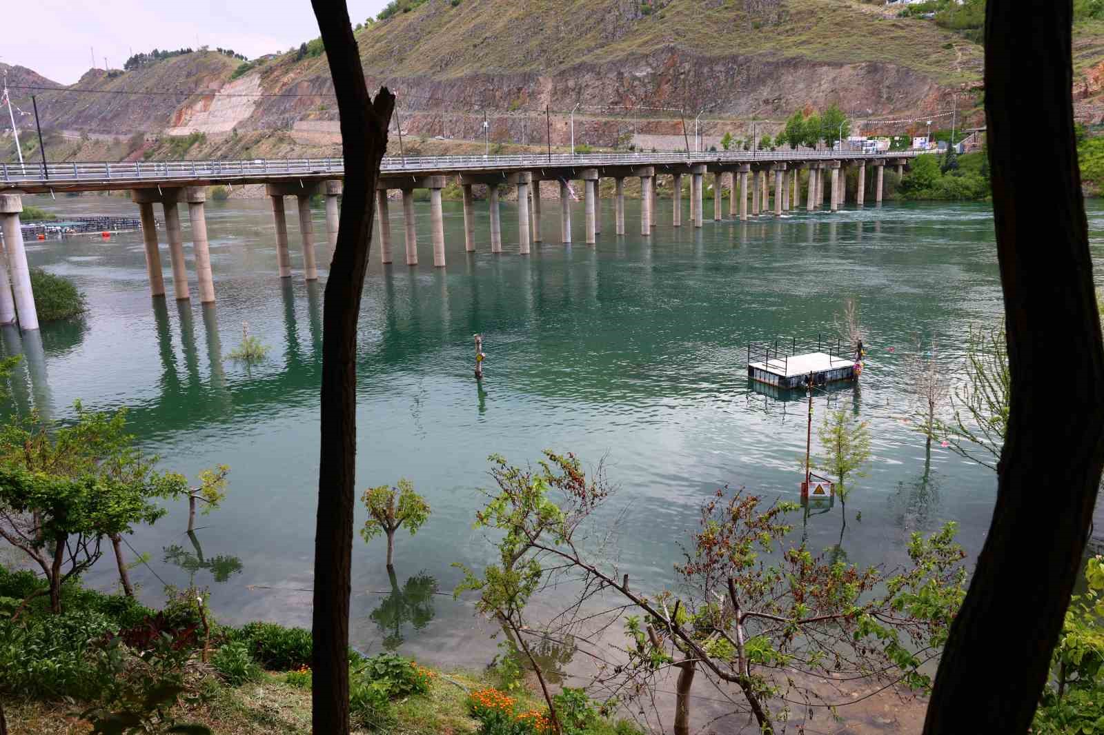 Keban Barajı kapaklarını a&ccedil;tı, işyeri bah&ccedil;eleri sular altında kaldı

