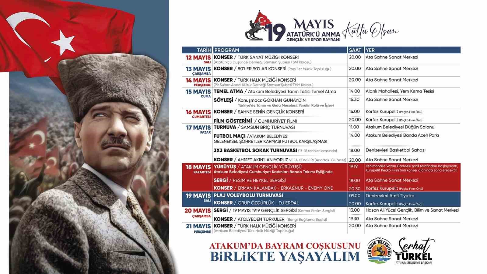 19 Mayıs gençleri Atakum’da buluşacak