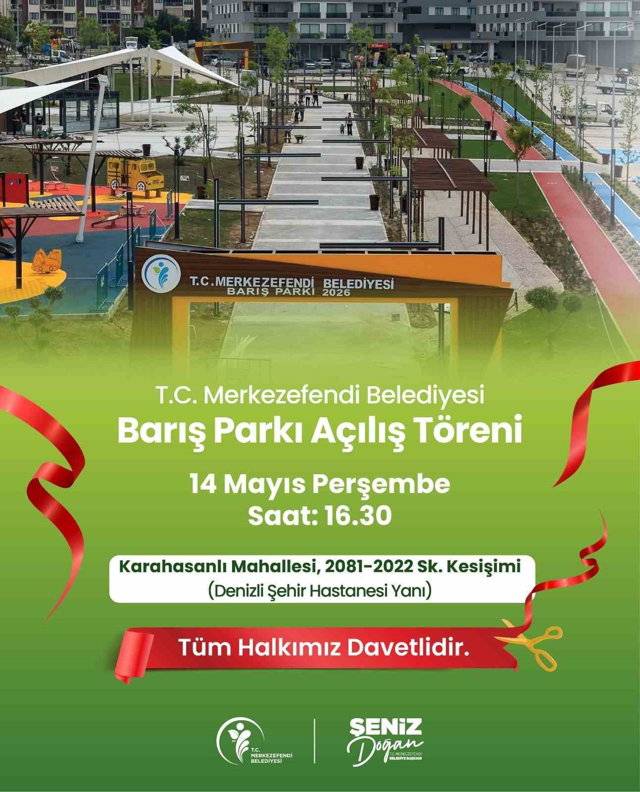 Karahasanlı Mahallesi’nde Barış Parkı hizmete açılıyor