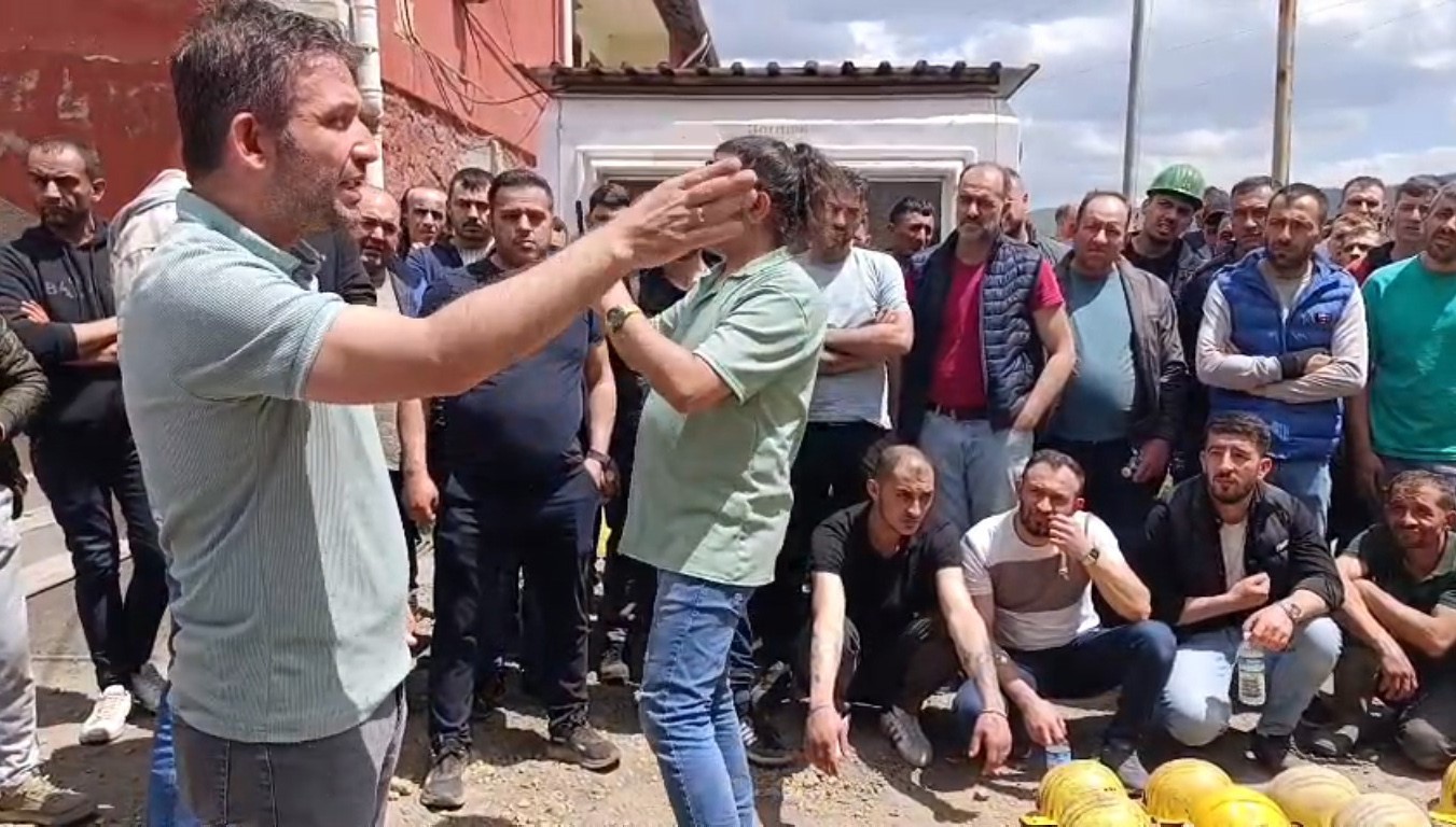 Kütahya’da maden işçileri ile firma yetkilileri arasında gerginlik