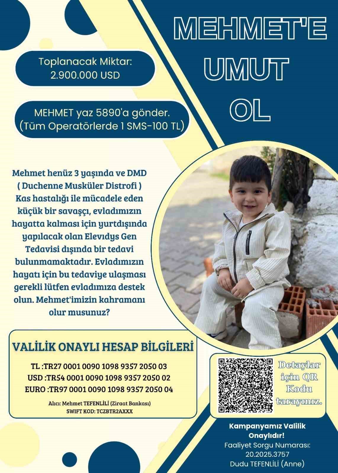 Denizli’de 3 yaşındaki Mehmet için zaman daralıyor
