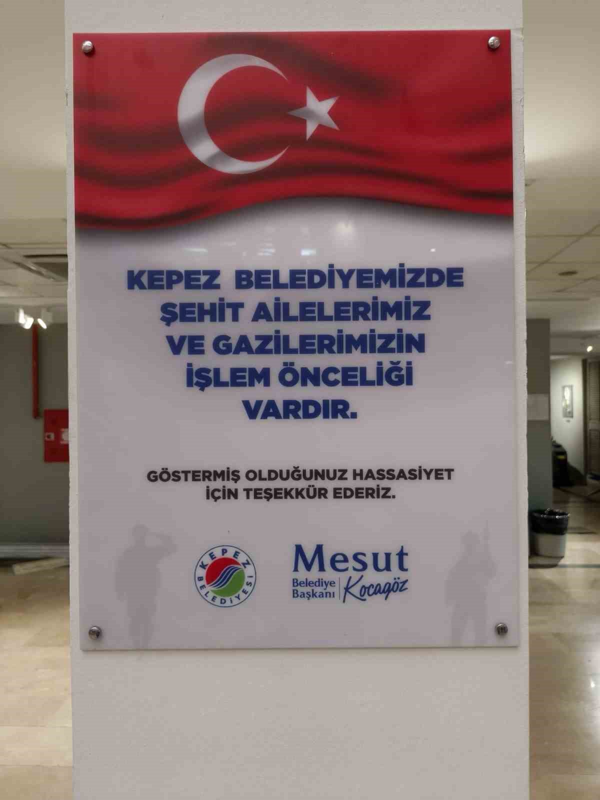 Kepez’de şehit ve gazi yakınlarına öncelik
