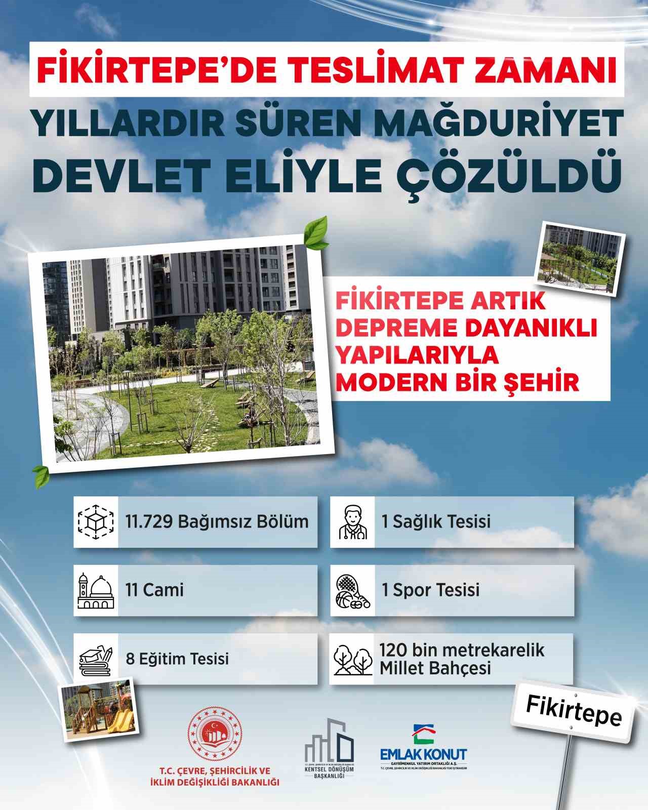 Bakan Kurum: "Yeni Fikirtepe’de depreme dayanıklı 11 bin 729 bağımsız bölümü daha tamamladık"