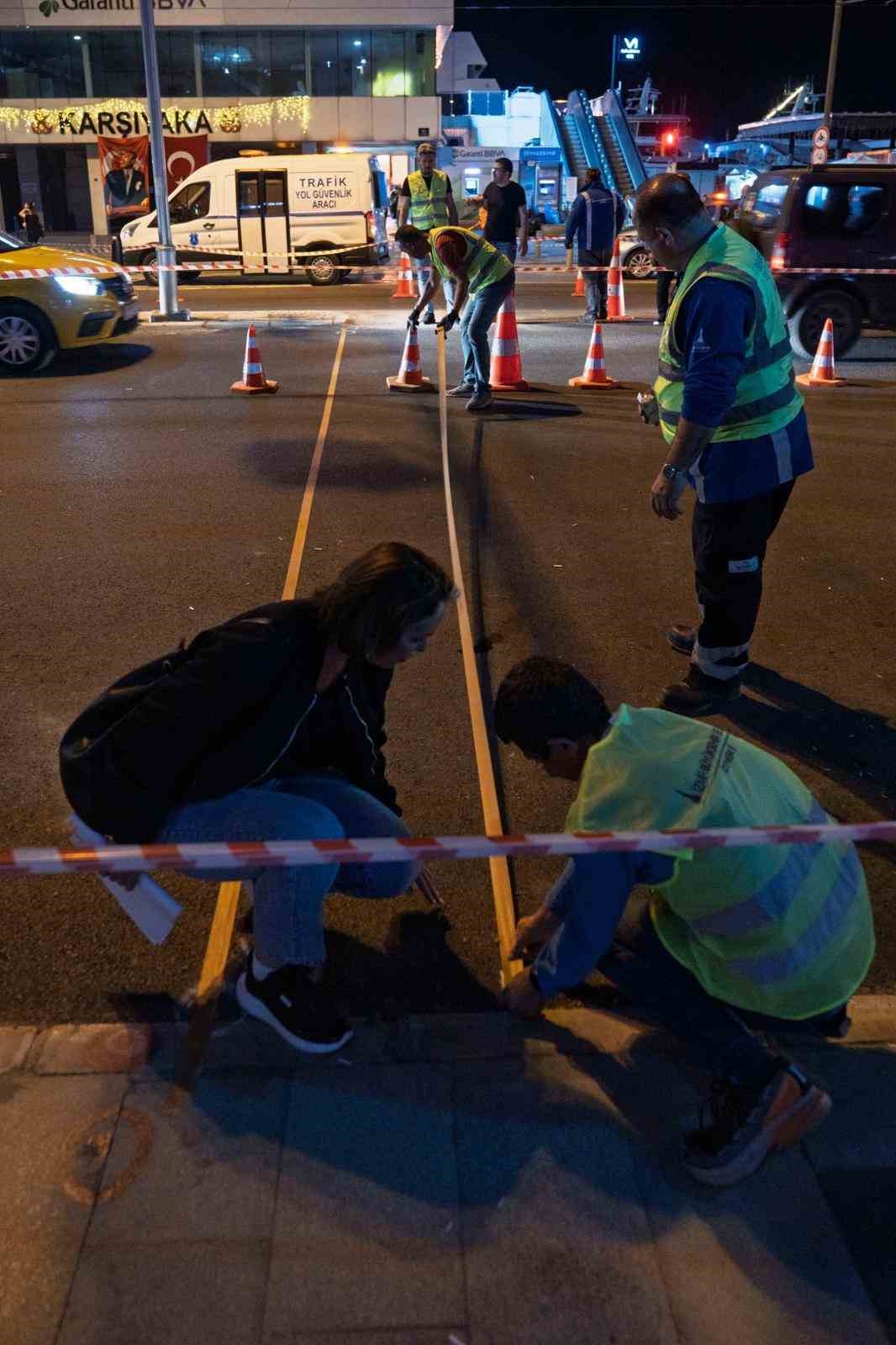 Karşıyaka Yalı Bulvarı’na yükseltilmiş ve desenli yaya platformu