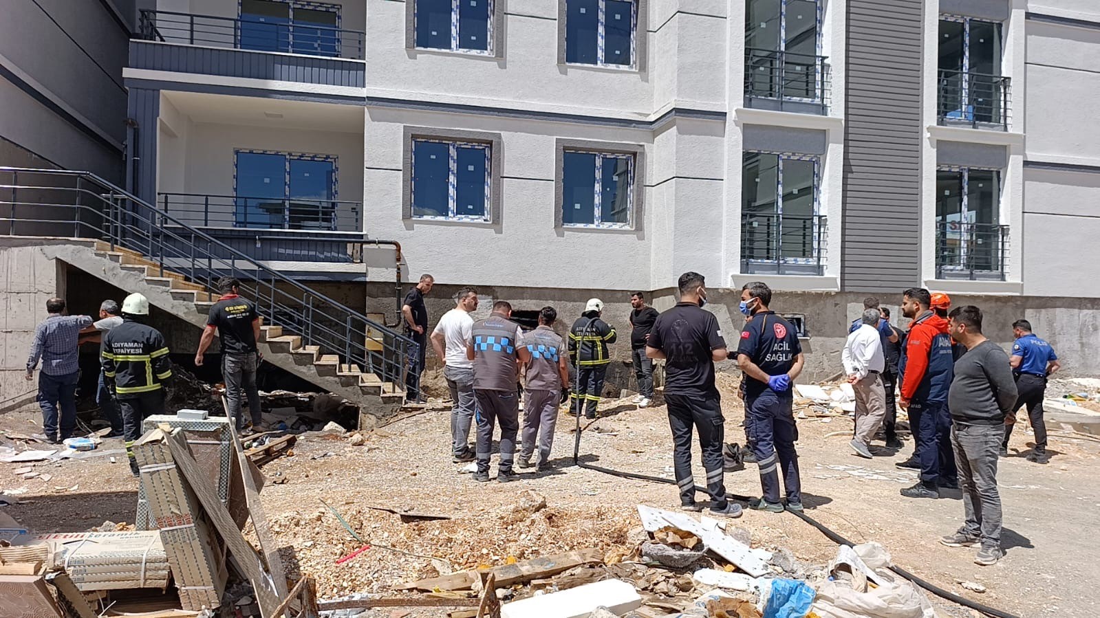 Adıyaman’da inşaatta doğalgaz hattı alev aldı