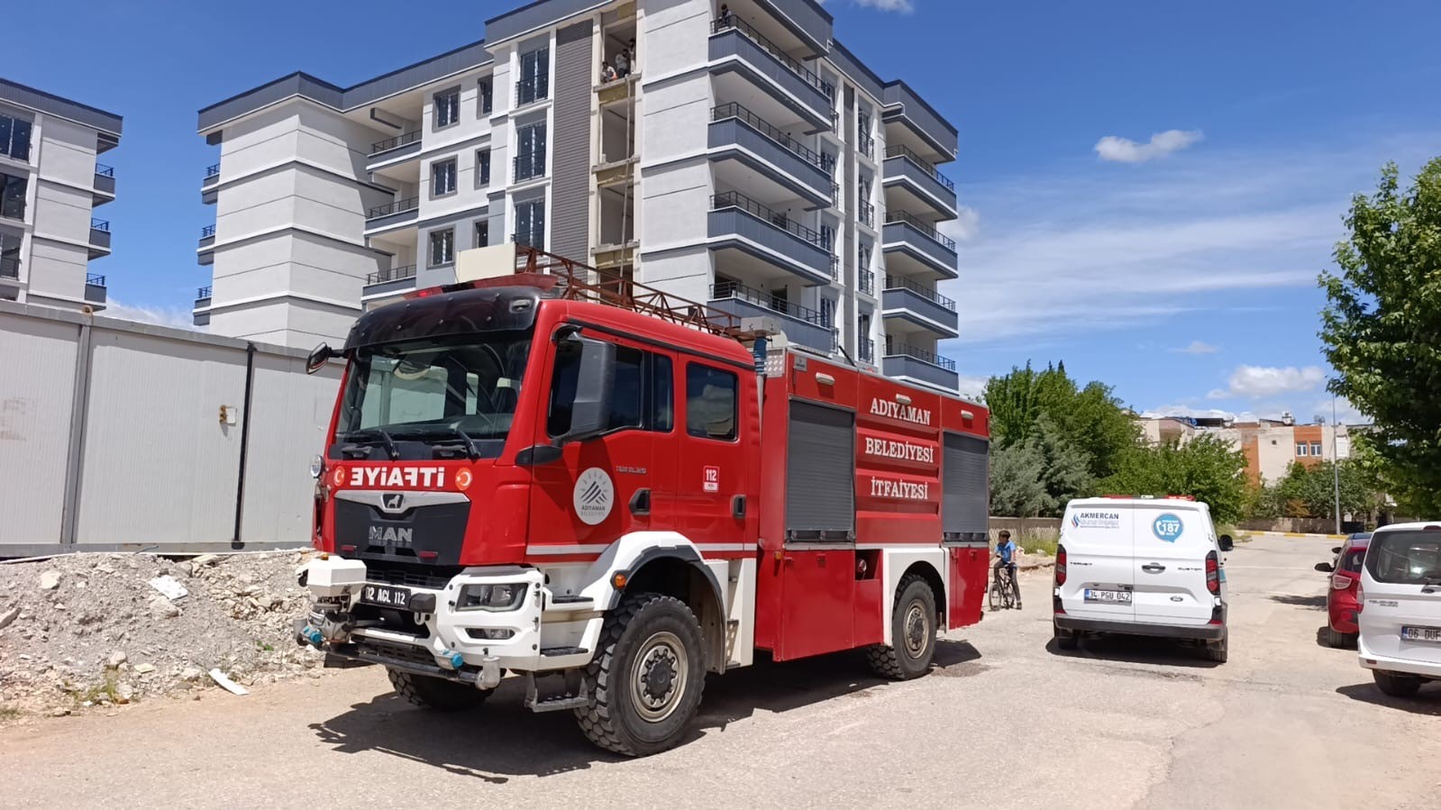 Adıyaman&rsquo;da inşaatta doğalgaz hattı alev aldı
