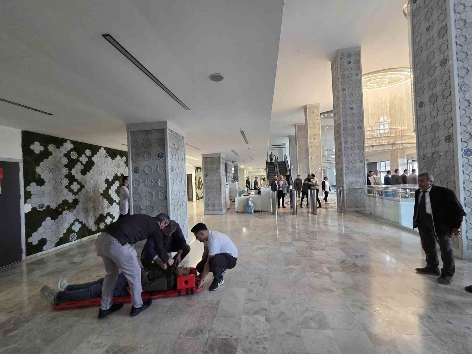 Samsun&rsquo;da belediye binasında yangın tatbikatı
