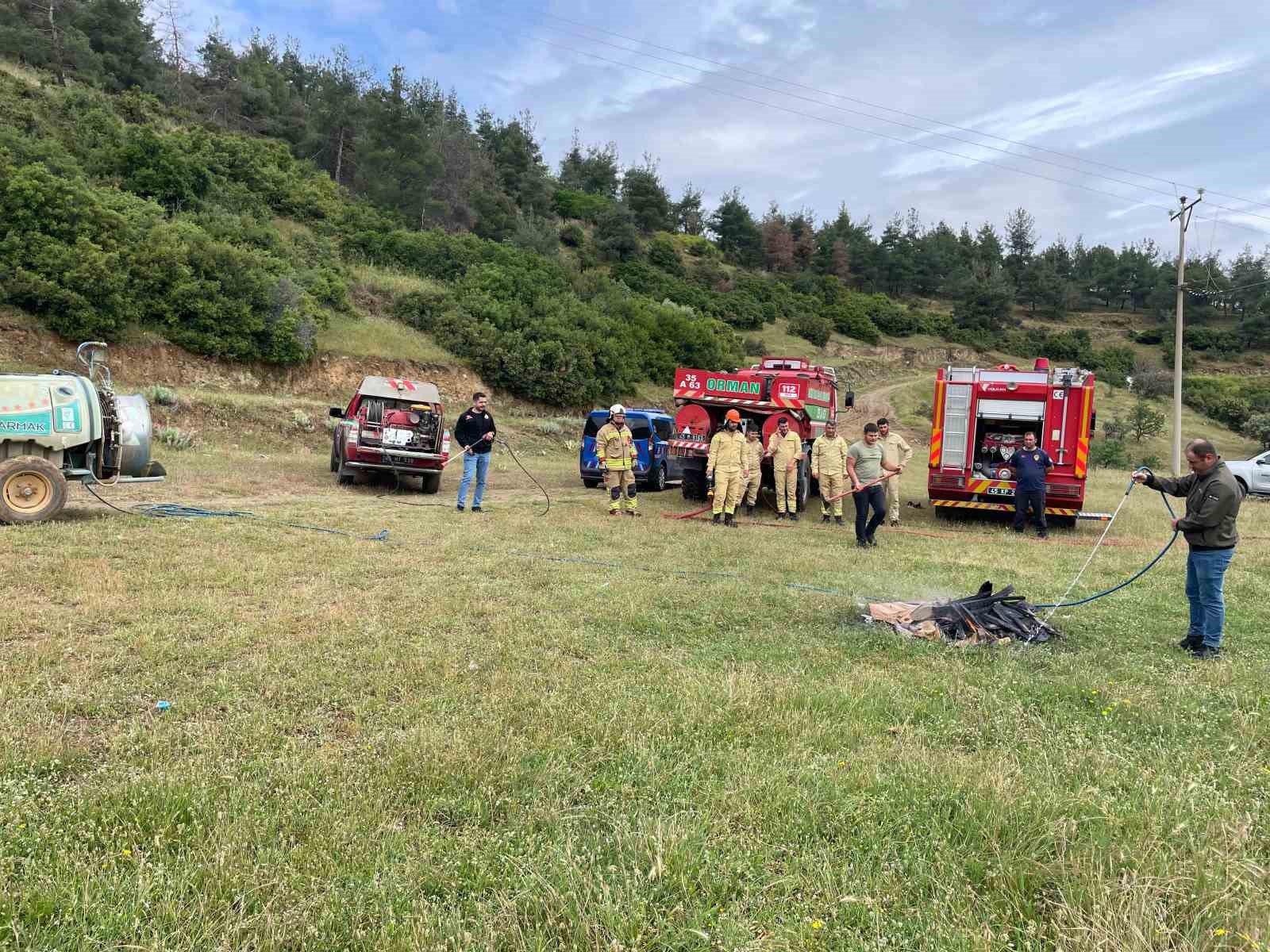 Manisa’da eş zamanlı yangın tatbikatı