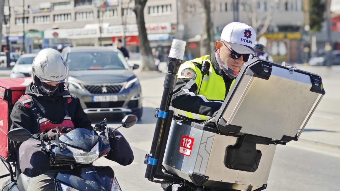 Kütahya’da motosiklet sürücülerine yönelik trafik denetimi