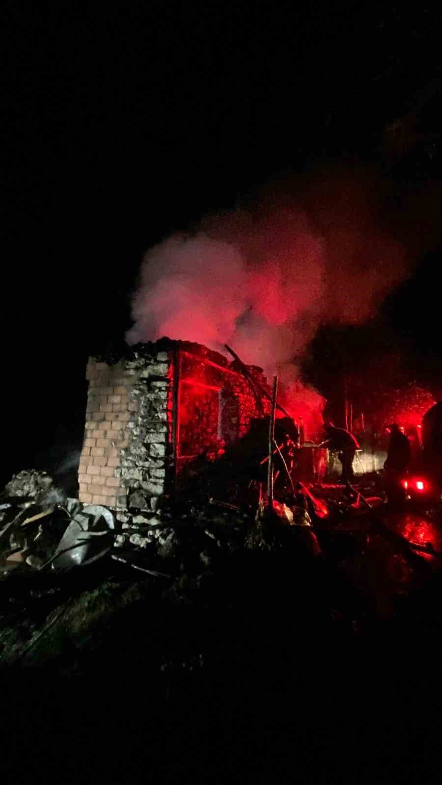 Müstakil evde çıkan yangında yaşlı kadın yaralandı