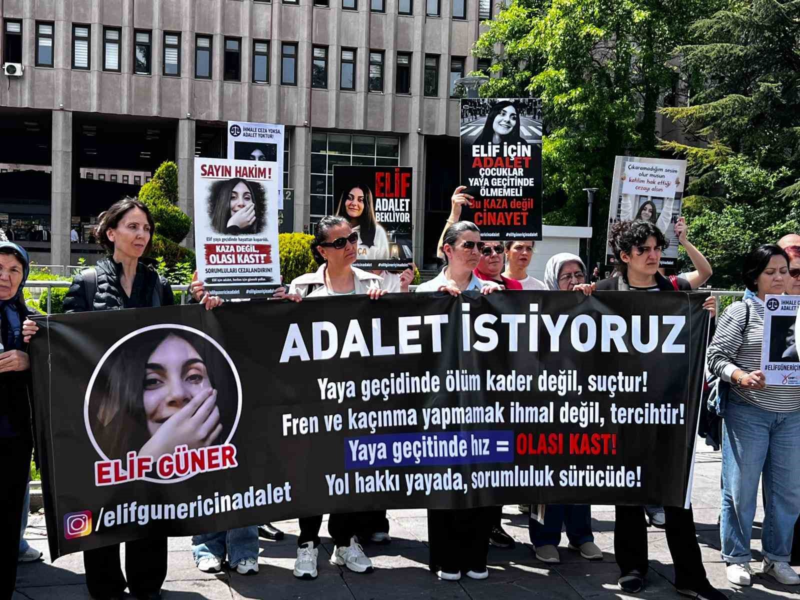 Ankara’da yaya geçidinde otomobilin çarpması ile hayatını kaybeden Elif’in davasına devam edildi