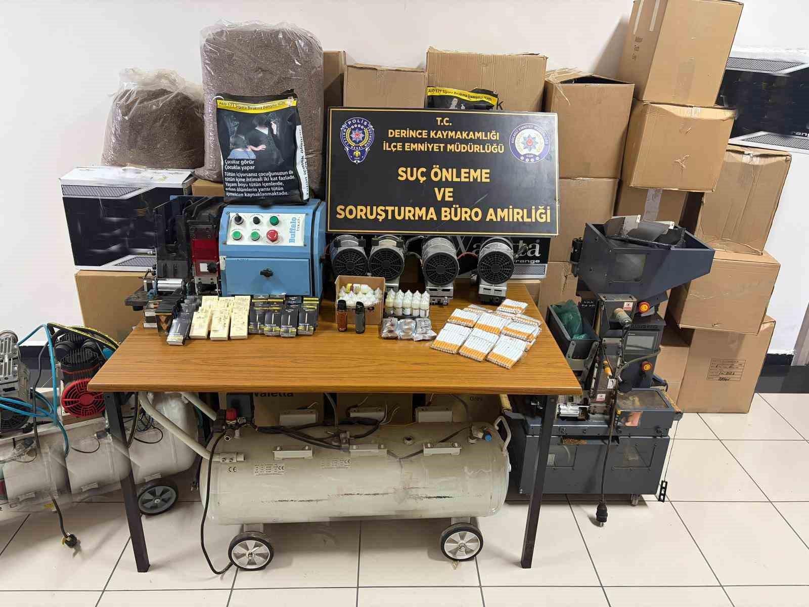 Kocaeli’de 54 bin 940 doldurulmuş makaron ele geçirildi