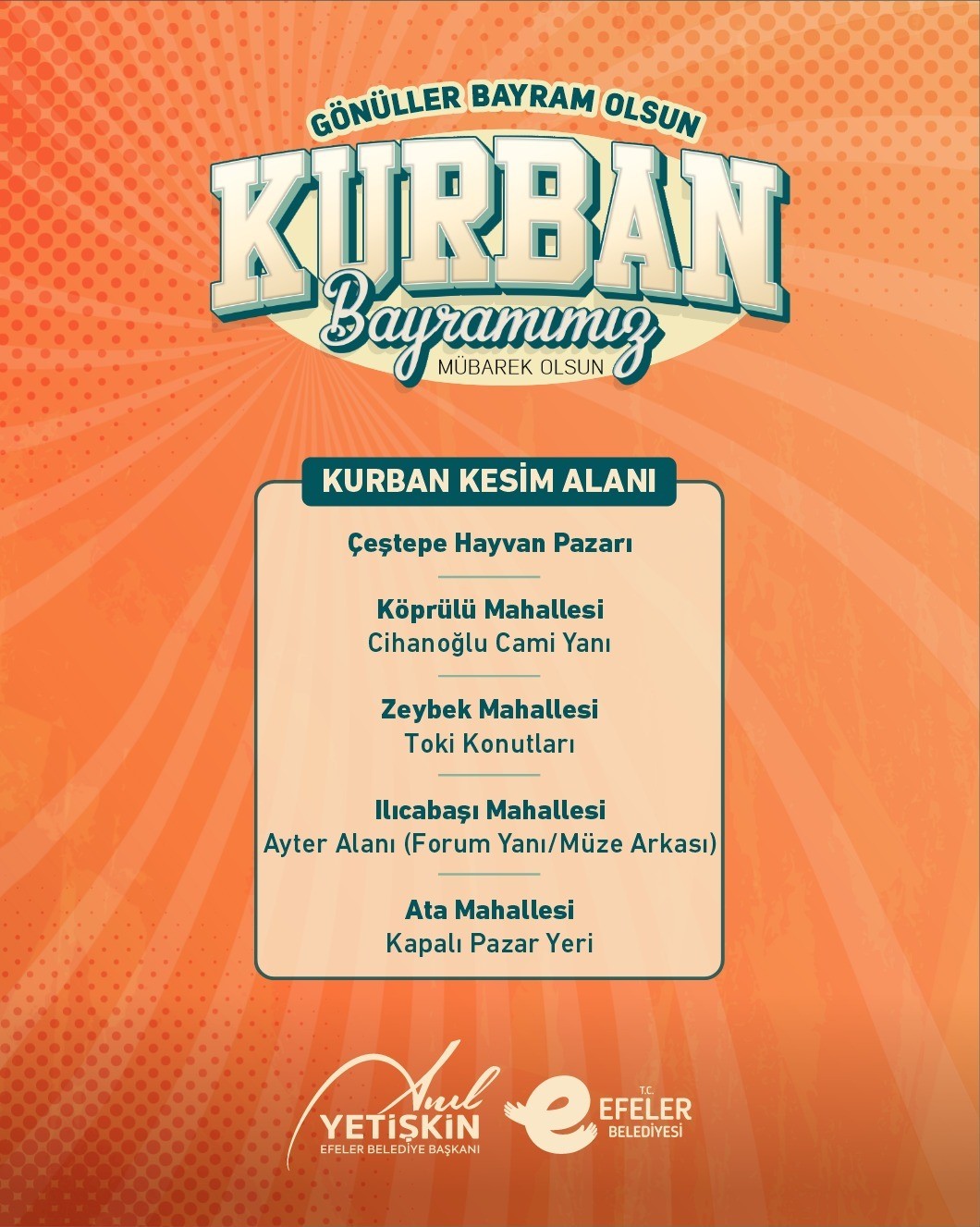 Efeler’de kurban kesim noktaları belirlendi